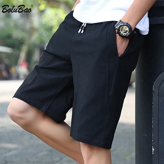 BOLUBAO Men Solid Color Fashion Shorts 2022 New Summer Breathable Elastic Waist 7 Colors Brand Casual Male Shorts